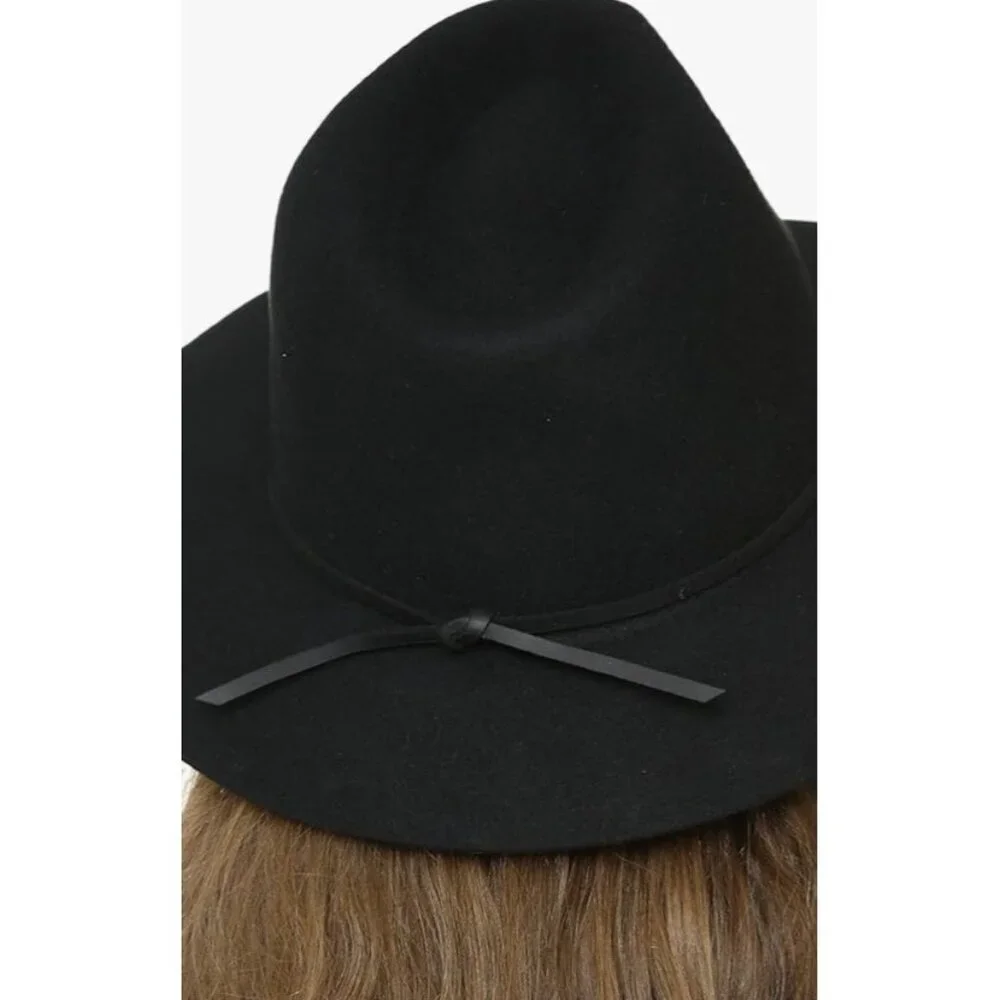 NWOT Brixton The Wesley Unisex Charcoal Wide Brim 100% Wool Felt Fedora L